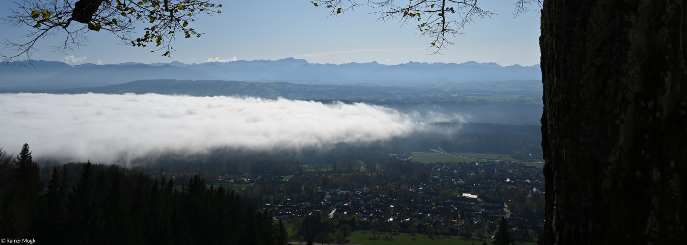 Hohenpeißenberg Bergblick mit Sonne