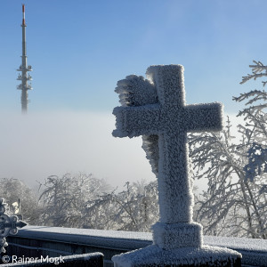 Hohenpeißenberg Friedhof Blick Winter